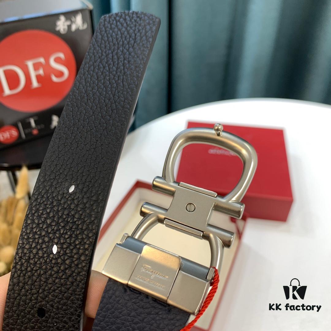 6932008a3a89a121ed5500fc Ferragamo Belt, Genuine Imported Full-Grain Leather, Reversible Double-Sided Design, 3.5cm Width, Customizable Length, Original Logo Embossing, Hong Kong Duty-Free Gift Box