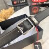 693200a63a89a121ed550144 Prada Men's Belt, Double-Sided Use, Aged Rotating Hardware, 3.5cm Width, Top-Grade Imported Cross-Grain Calfskin Leather