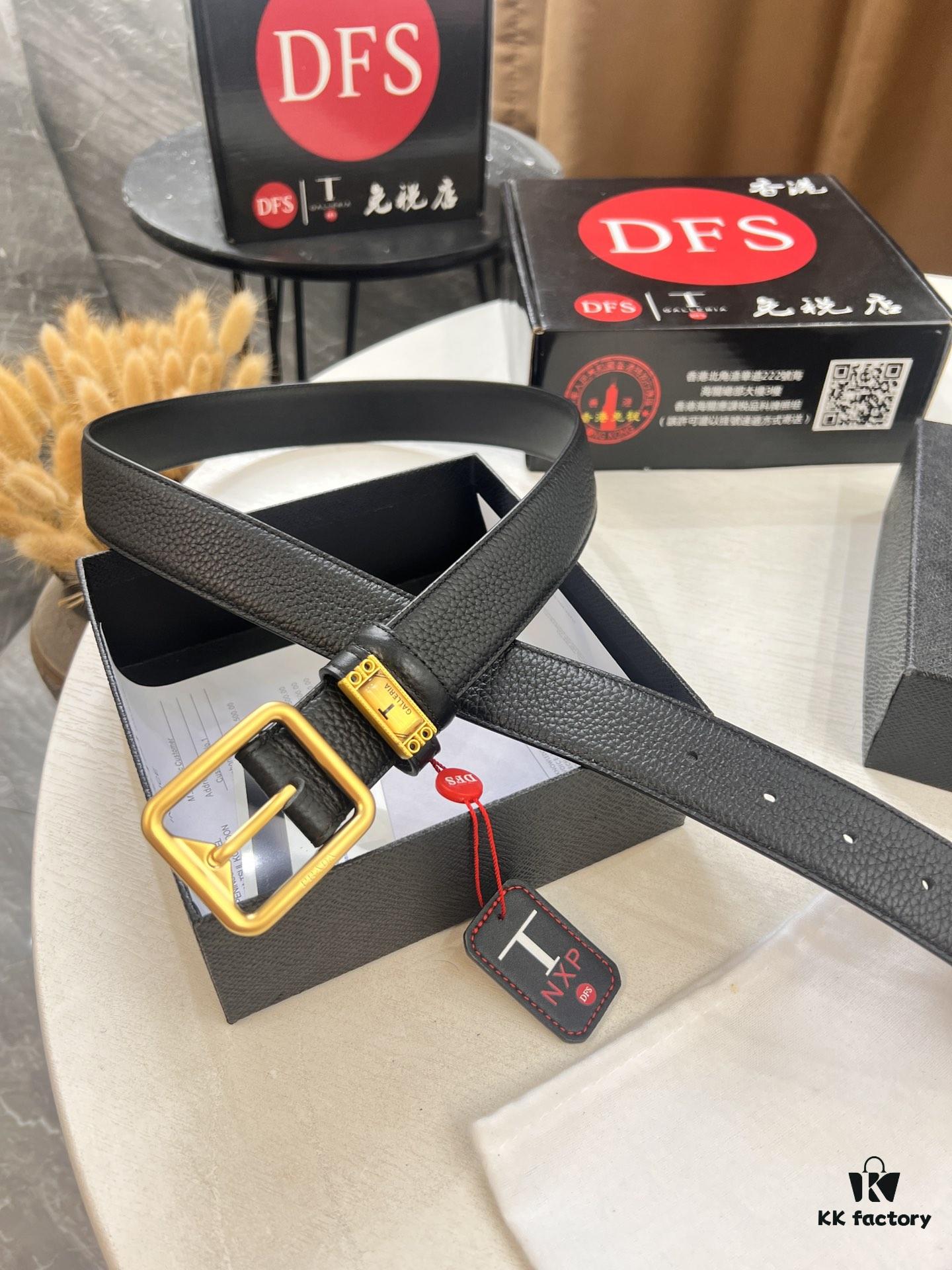 693200a73a89a121ed55014f Prada Men's Belt, Dual-Sided Use, Aged Rotating Hardware, 3.5cm Width, Top-Grade Imported Cowhide with Cross Texture