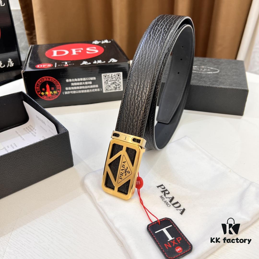 693200a83a89a121ed55015c Prada Hong Kong Duty-Free Gift Box Genuine Leather Belt with Elephant Print from South Africa