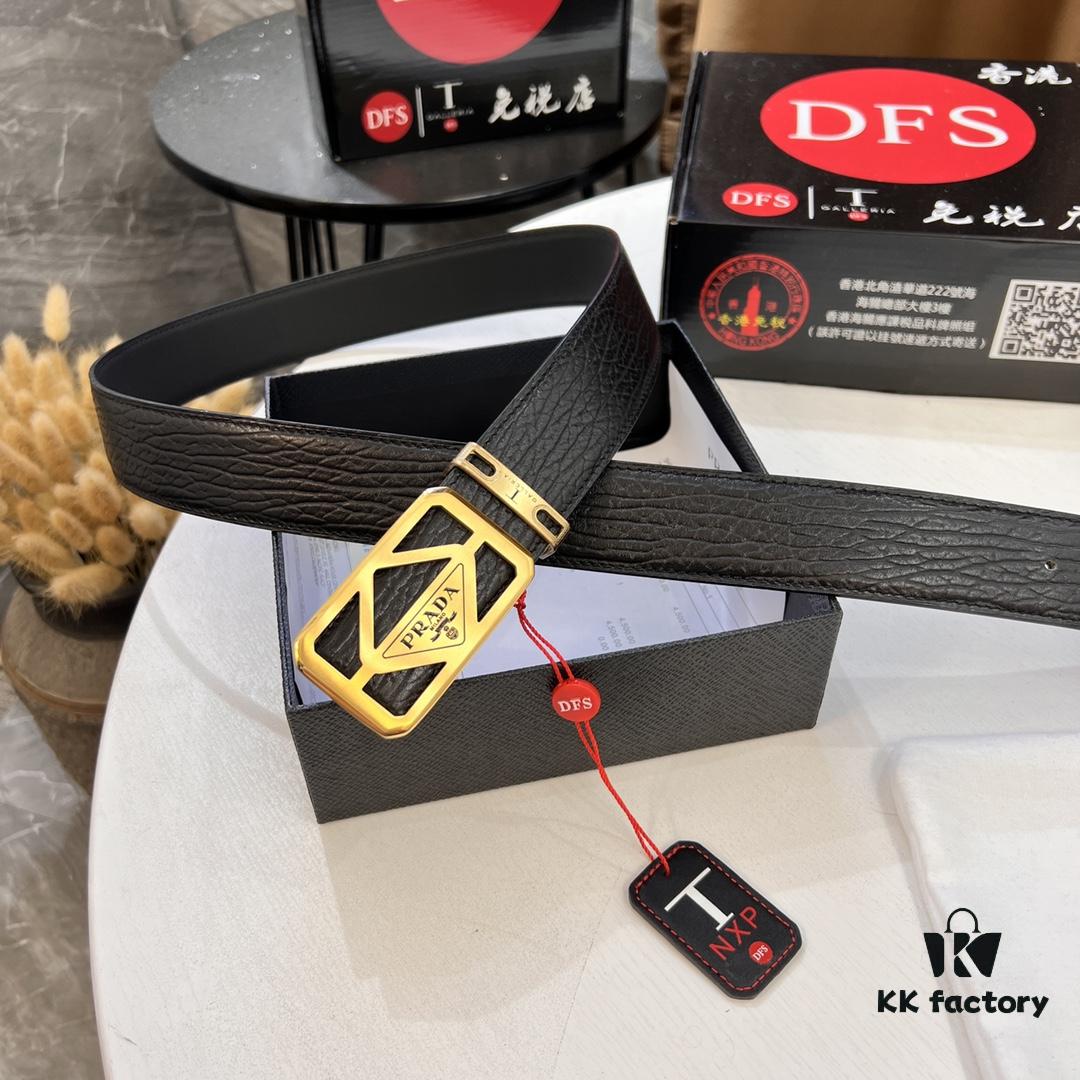 693200a83a89a121ed55015d Prada Hong Kong Duty-Free Gift Box Genuine Leather Belt with Elephant Print from South Africa