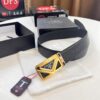693200a93a89a121ed550164 Prada Hong Kong Duty-Free Gift Box Genuine Leather Belt with Elephant Grain Calfskin and Stainless Steel Hardware