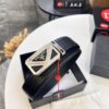 693200a93a89a121ed55016a Prada Hong Kong Duty-Free Gift Box Genuine Leather Belt with Elephant Grain Calfskin and Stainless Steel Hardware