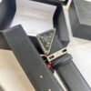 693200aa3a89a121ed55016f Prada Style Hong Kong Tax-Free Gift Box Leather Belt with Square Buckle, Cross-Grain Calfskin Men's Formal Belt