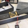 693200aa3a89a121ed550175 Prada Style Hong Kong Duty-Free Gift Box Leather Belt for Men, Cross-Grain Calfskin with Square Buckle, 3.5cm Width, Premium Craftsmanship
