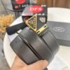 693200aa3a89a121ed550176 Prada Style Hong Kong Duty-Free Gift Box Leather Belt for Men, Cross-Grain Calfskin with Square Buckle, 3.5cm Width, Premium Craftsmanship