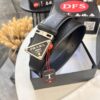 693200ab3a89a121ed55017e Prada Style Hong Kong Duty-Free Gift Box Leather Belt - Cross-Grain Calfskin with NXP Anti-Counterfeit Chip, Polished Metal Buckle, 3.5cm Width
