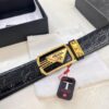 693200ab3a89a121ed550183 Prada Automatic Buckle Belt, Genuine Crocodile-Textured Top Layer Imported Leather, 3.5cm Width, Smooth Slide Track Closure