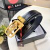 693200ab3a89a121ed550185 Prada Automatic Buckle Belt, Genuine Crocodile-Textured Top Layer Imported Leather, 3.5cm Width, Smooth Slide Track Closure