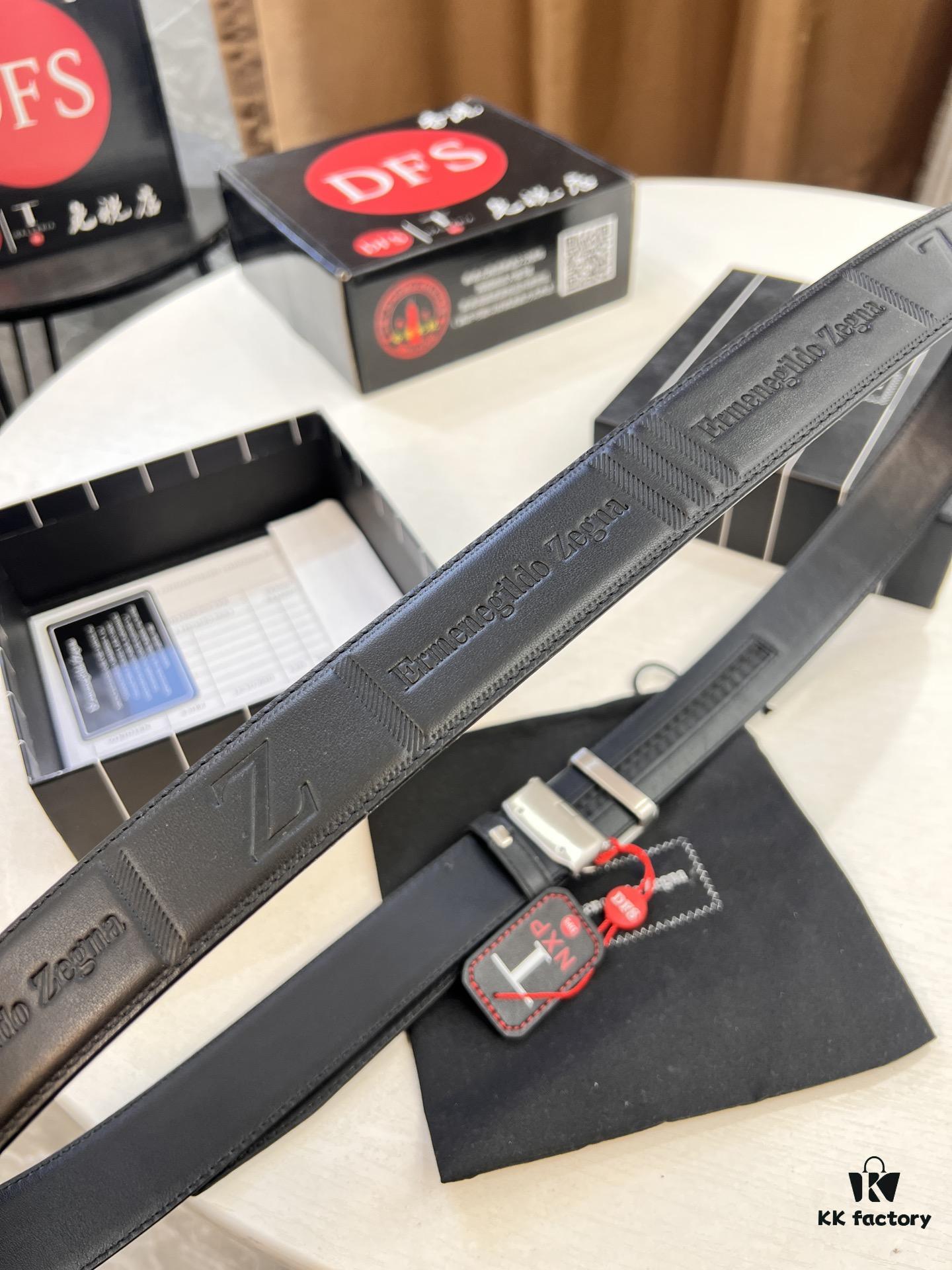 693200ac3a89a121ed550191 Zegna Original Factory Order, Hong Kong Tax-Free Gift Box (NXP Tag with Website-Verifiable Genuine Anti-Counterfeit Chip), Z-Shaped Buckle Stainless Steel Hardware, Automatic Pulley Series, Top-Tier Leather Belt Supporting Authentication