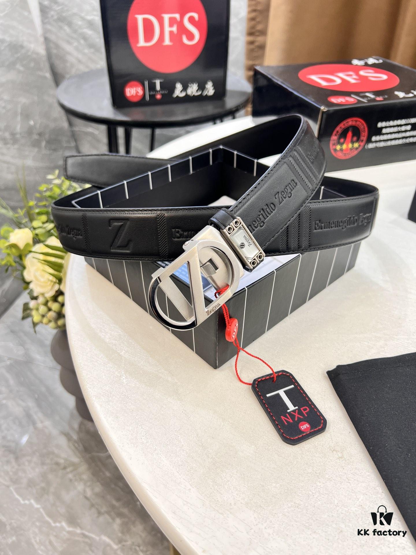 693200ac3a89a121ed550196 Zegna Original Factory Order, Hong Kong Tax-Free Gift Box (NXP Tag with Website-Verifiable Genuine Anti-Counterfeit Chip), Z-Shaped Buckle Stainless Steel Hardware, Automatic Pulley Series, Top-Tier Leather Belt Supporting Authentication
