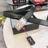 693200ad3a89a121ed55019c Prada Automatic Buckle Belt, Genuine Crocodile-Embossed Top-Layer Imported Leather, 3.5cm Width, Premium Business Formal Belt with Smooth Slide Closure