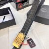 693200ad3a89a121ed5501a1 Prada Automatic Buckle Belt, Genuine Crocodile Pattern Top Layer Imported Leather, 3.5cm Width, Luxury Business Formal Belt with Smooth Slide Closure