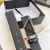 693200ae3a89a121ed5501ae Prada Style V, Hong Kong Duty-Free Gift Box 🎁 (NXP Tag with Verifiable Anti-Counterfeit Chip, Official Website Recognizable), Triangle Buckle Hardware, Electroplated and Polished Finish, Double-Sided Wearable Belt – Trending Couple's Fashion