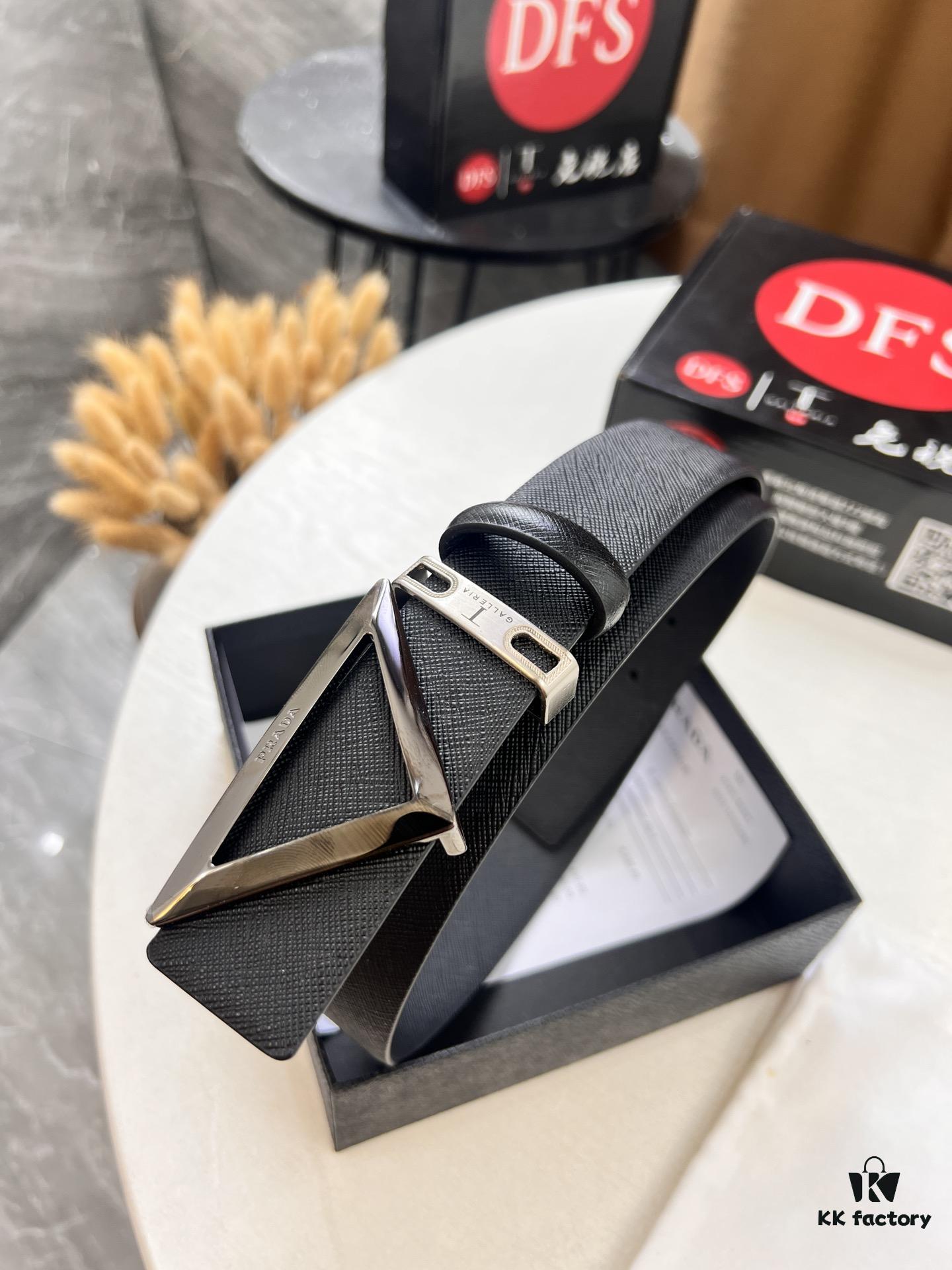 693200ae3a89a121ed5501af Prada Style V, Hong Kong Duty-Free Gift Box 🎁 (NXP Tag with Verifiable Anti-Counterfeit Chip, Official Website Recognizable), Triangle Buckle Hardware, Electroplated and Polished Finish, Double-Sided Wearable Belt – Trending Couple's Fashion