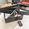 693200ae3a89a121ed5501b0 Prada Style V, Hong Kong Duty-Free Gift Box 🎁 (NXP Tag with Verifiable Anti-Counterfeit Chip, Official Website Recognizable), Triangle Buckle Hardware, Electroplated and Polished Finish, Double-Sided Wearable Belt – Trending Couple's Fashion