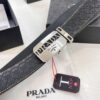 Prada Automatic Buckle Belt, Genuine Imported Cowhide with Basketball Texture, Top-Quality Business Formal Belt