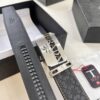 Prada Automatic Buckle Belt, Genuine Imported Cowhide with Basketball Texture, Top-Quality Business Formal Belt