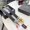 Prada Automatic Buckle Belt, Genuine Imported Cowhide with Basketball Texture, Top-Quality Business Formal Belt