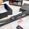 693200bc3a89a121ed5501de Arrival 🎺🎺 Prada Women's Leather Belt, 2021 New Arrival, Pure Steel Injection Buckle, ZP-Synchronized Steel Logo, Imported Calf Cross Grain Leather, Custom Mold Design, 2.0cm Width, Top Quality Available for Authentication
