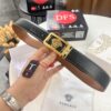 693200c43a89a121ed5501f9 Versace Belt New Model Genuine Top Grain Cowhide Fashion Design Soft Leather Reversible Double-Sided Use 3.8cm Width Stainless Steel Hardware