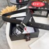 693200cb3a89a121ed550203 Prada Men's Leather Belt, Genuine Imported Cowhide with Cross-Texture, 3.5 cm Width, Double Color, ZP Molded Pin Buckle Hardware