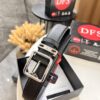 693200cc3a89a121ed55020b Prada Men's Belt, Genuine Imported Cowhide with Cross-Texture, 3.5 cm Width, Double Color, ZP Molded Pin Buckle Hardware
