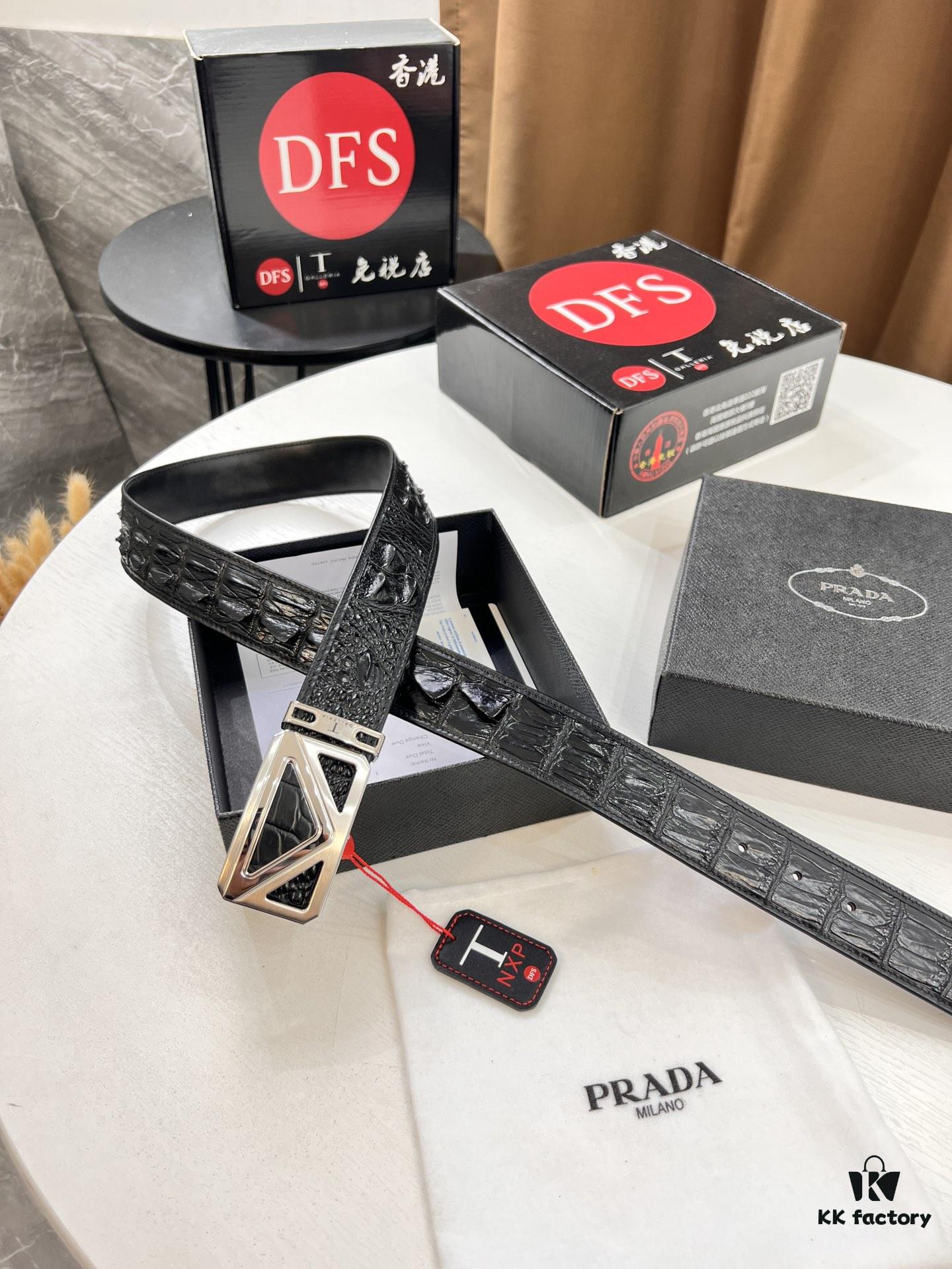 693200d93a89a121ed55023f Prada Hong Kong Duty-Free Gift Box Genuine Leather Belt with Anti-Counterfeit Certification