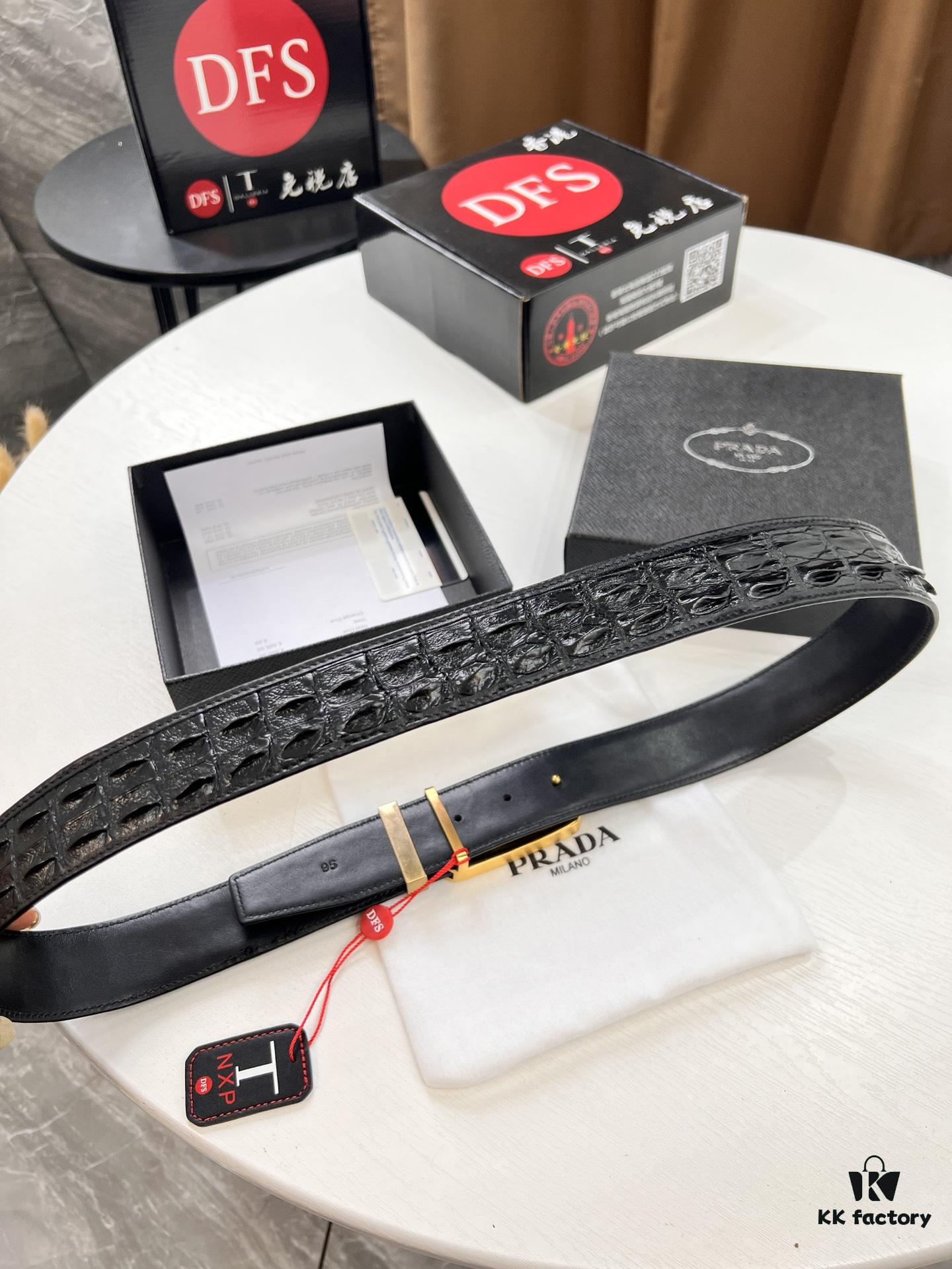 693200ee3a89a121ed550291 Prada Hong Kong Duty-Free Gift Box Genuine Leather Belt with Anti-Counterfeit Certification