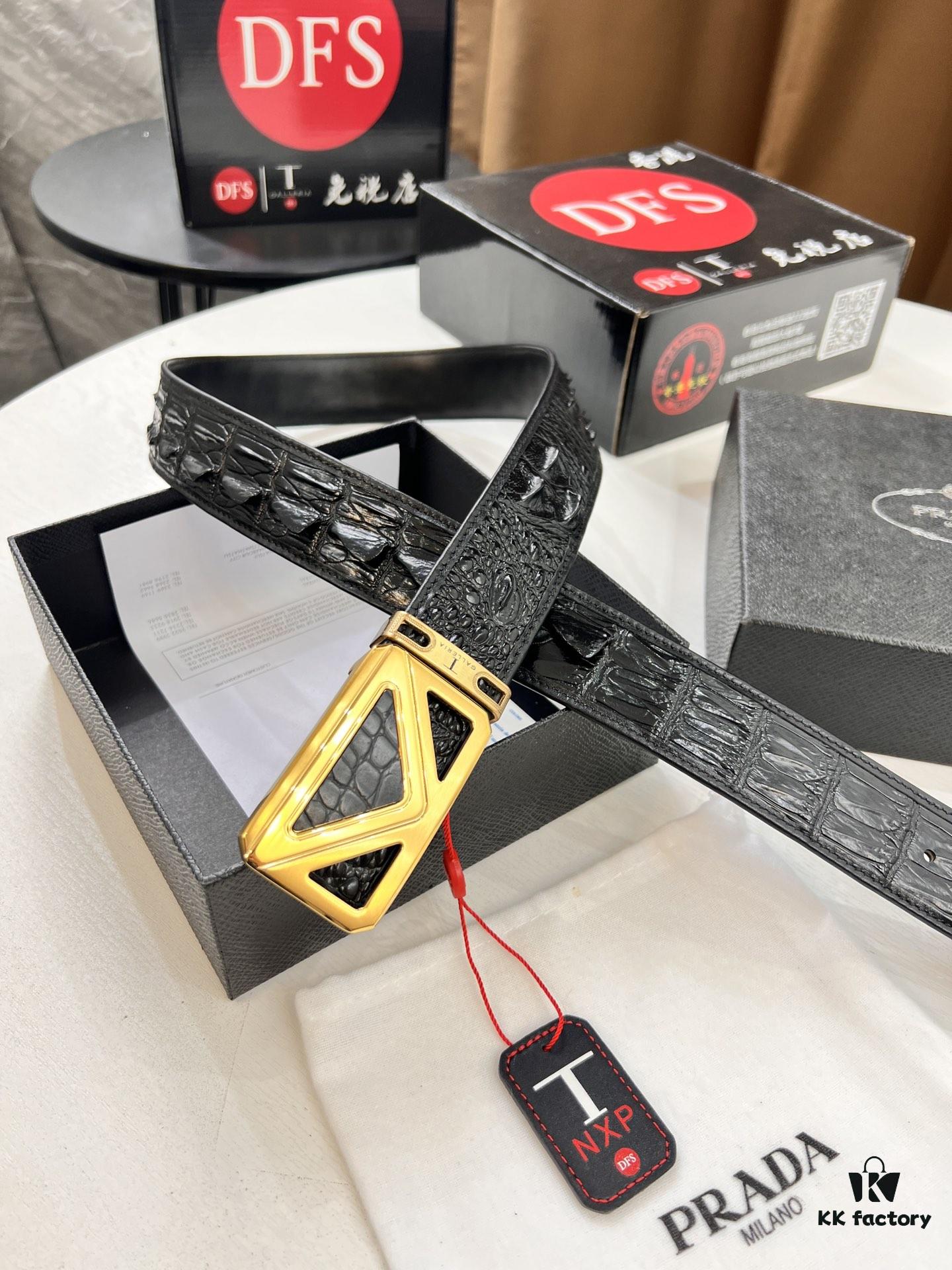 693200ef3a89a121ed550296 Prada Hong Kong Duty-Free Gift Box Genuine Leather Belt with Anti-Counterfeit Certification