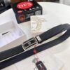 693200f53a89a121ed550299 Versace Automatic Buckle Belt, Custom Embossed Top-Grade Imported Leather, Fine Calfskin with Wax Thread Stitching, 3.5cm Width, Luxury Business Formal Belt with NXP Anti-Counterfeit Chip