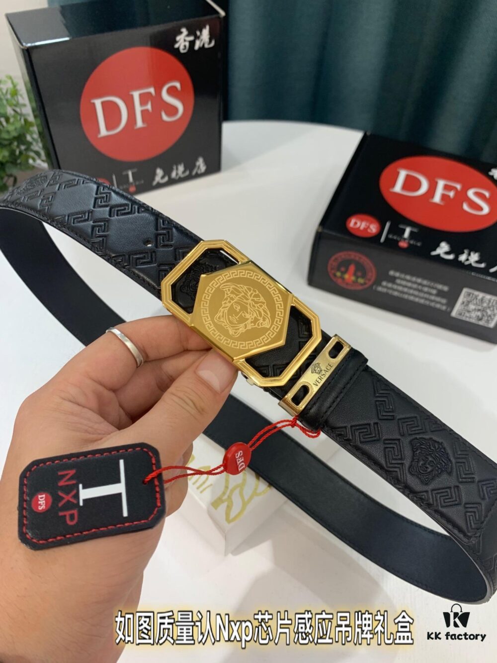 693201063a89a121ed5502b4 Versace Belt, New Arrival, Genuine Leather with Medusa Head Embossing, Fashion Luxury Brand, Soft Top-Layer Cowhide, 3.8cm Width, Stainless Steel Buckle