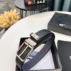 693201083a89a121ed5502bf Montblanc Men's Leather Belt 2023 Newest Model Top-Quality Full-Grain Cowhide with Custom Lychee Texture and Brushed Stainless Steel Pin Buckle
