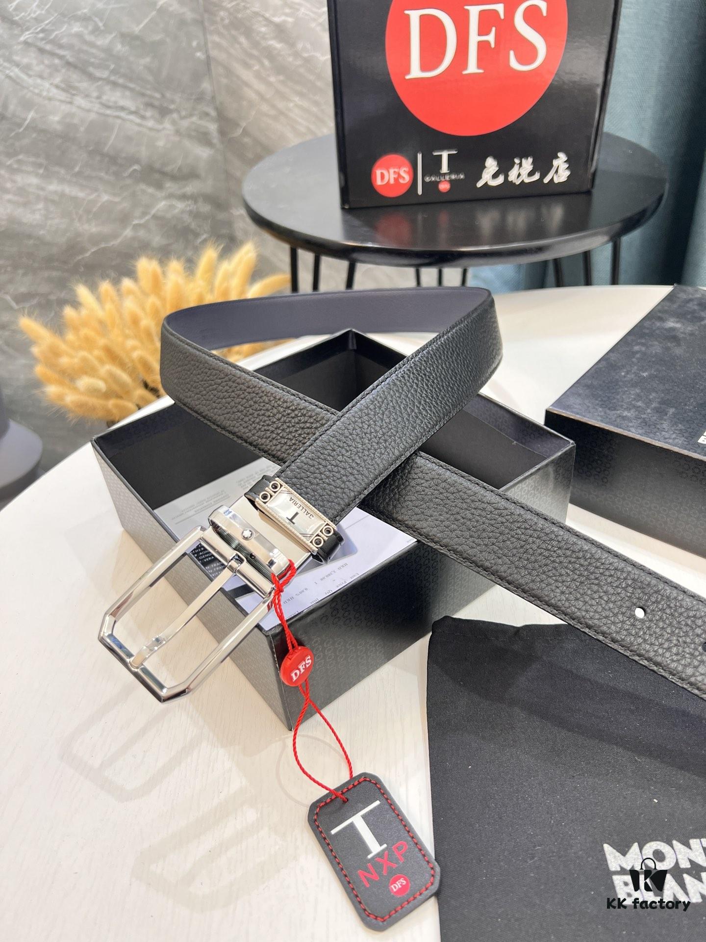 693201083a89a121ed5502c0 Montblanc Men's Leather Belt 2023 Newest Model Top-Quality Full-Grain Cowhide with Custom Lychee Texture and Brushed Stainless Steel Pin Buckle