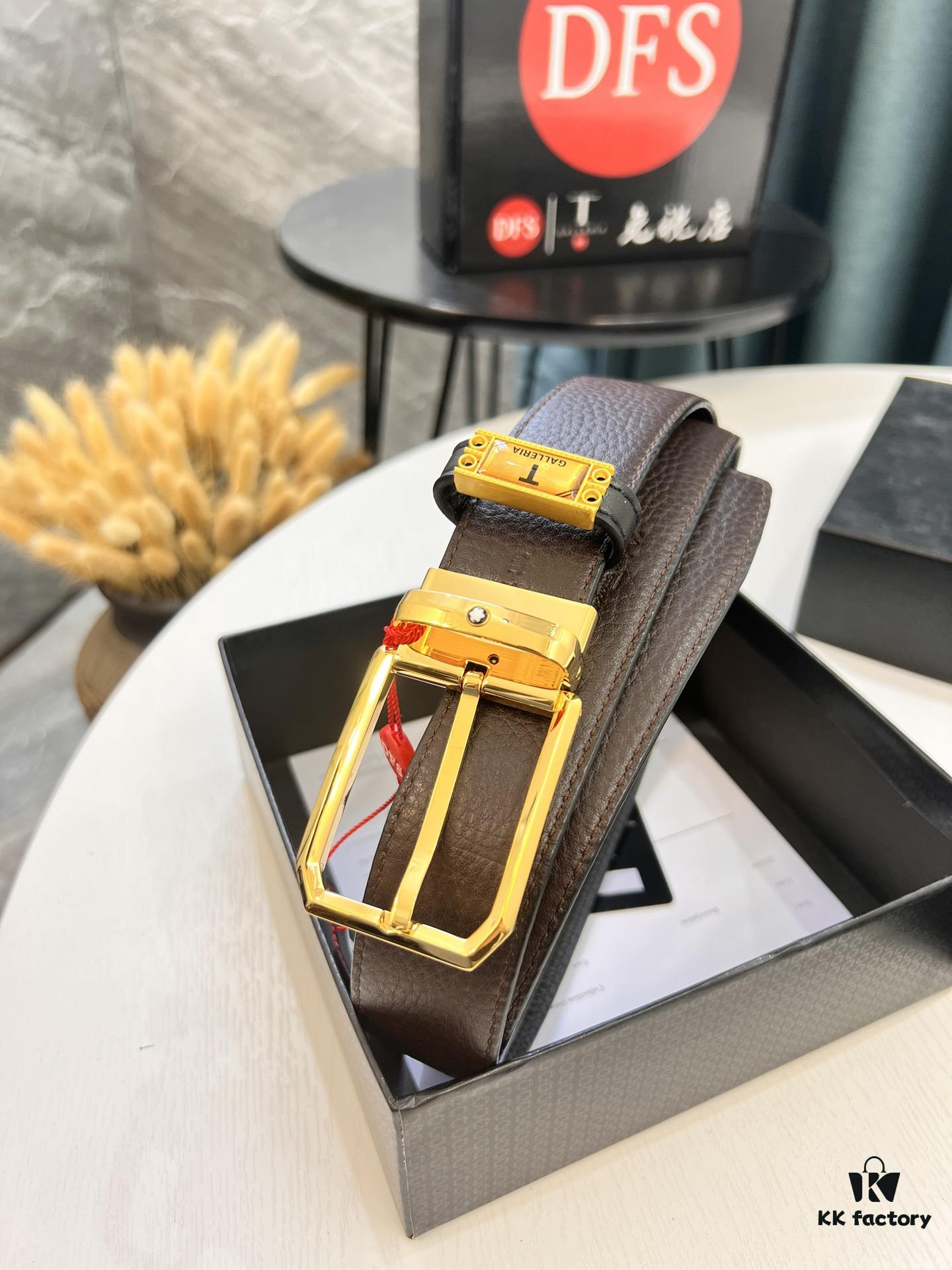 693201093a89a121ed5502c4 Montblanc Men's Leather Belt 2023 Newest Style Top Grain Cowhide Crocodile Texture Brushed Stainless Steel Pin Buckle Dual Use Adjustable Length 3.5cm