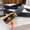 6932010a3a89a121ed5502d4 Versace Automatic Buckle Belt, Custom Embossed Top Grain Imported Leather, Fine Calfskin with Automatic Slide Rail, 3.5 cm Width