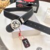 693201103a89a121ed5502dc Versace Belt 2023 New Arrival Genuine Ostrich Grain Full-Grain Leather Fashion Belt with Double-Sided Wear Soft Leather 3.8cm Width Premium Steel Hardware