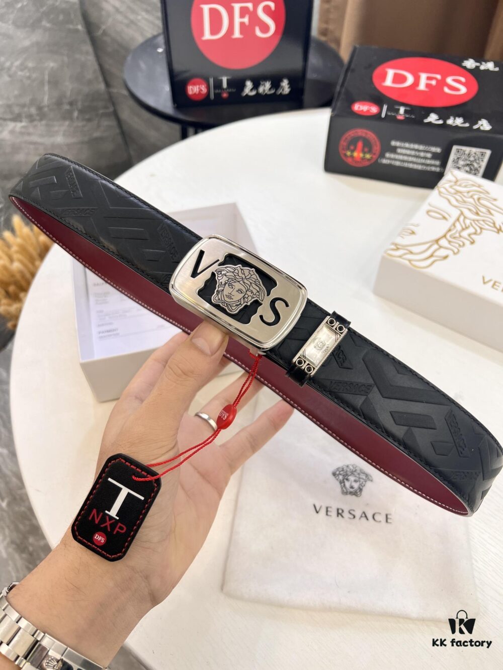693201133a89a121ed5502e5 Versace Belt, New Arrival, Genuine Top-Layer Cowhide with Medusa Embossed Head, Fashion Luxury Brand, Soft Leather Texture, Precision Stainless Steel Hardware, 3.8cm Width