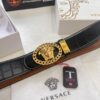 693201143a89a121ed5502ed Versace Belt, New Arrival, Top Quality Genuine Leather, Soft Touch, Reversible Design, 3.8cm Width, Stainless Steel Hardware