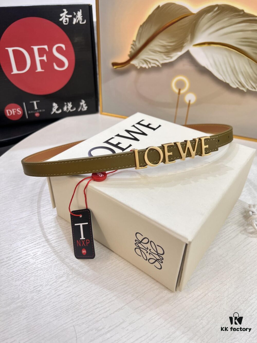 6932011a3a89a121ed550310 Loewe Hong Kong Duty-Free T Gift Box 🎁 Anti-Counterfeit Scan Authentication, Genuine Stainless Steel Hardware, Women's Exclusive Fashion Belt