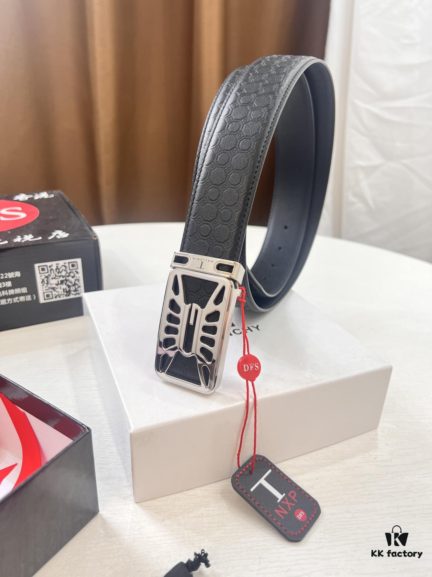 693201283a89a121ed550360 Givenchy Men's Belt, Hong Kong Duty-Free Gift Box, Genuine German Imported Calfskin, 3.8cm Width, Premium Steel Hardware, Fashionable Embossed Logo Design