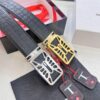 693201283a89a121ed550361 Givenchy Men's Belt, Hong Kong Duty-Free Gift Box, Genuine German Imported Calfskin, 3.8cm Width, Premium Steel Hardware, Fashionable Embossed Logo Design