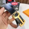 693201303a89a121ed5503a5 Hermès Men's Belt, Top Grain Calfskin with Engraved Metal Buckle, 3.8cm Width, Custom Length