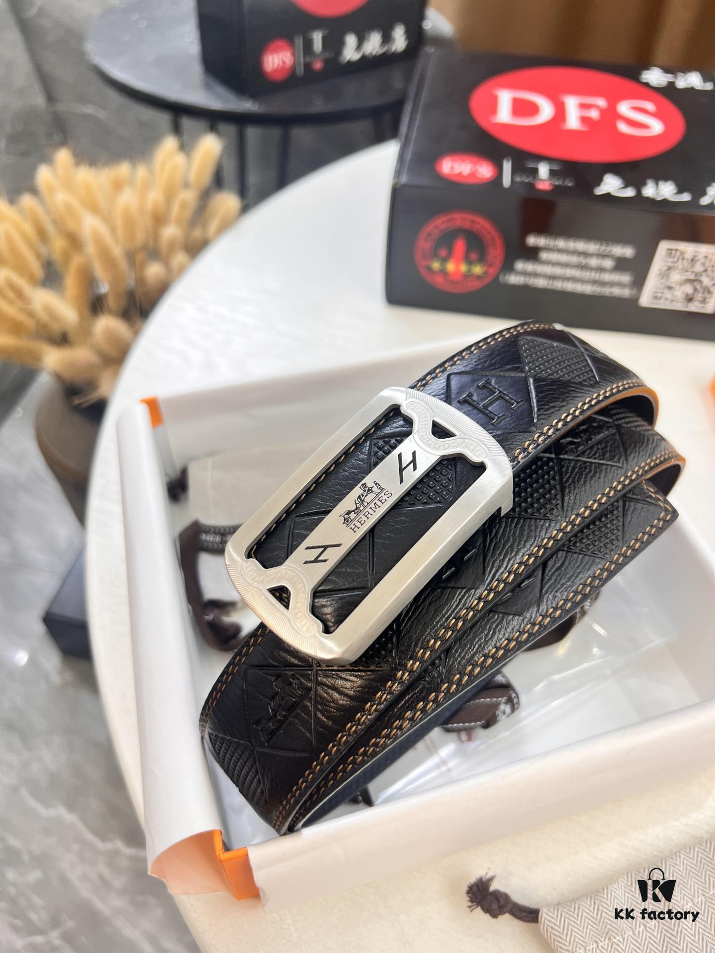 693201313a89a121ed5503b2 Hermès H Belt, 2023 New Arrival, Stainless Steel H Internal Buckle, Embossed Top Grain Cowhide Leather, 3.8cm Width, Premium Quality