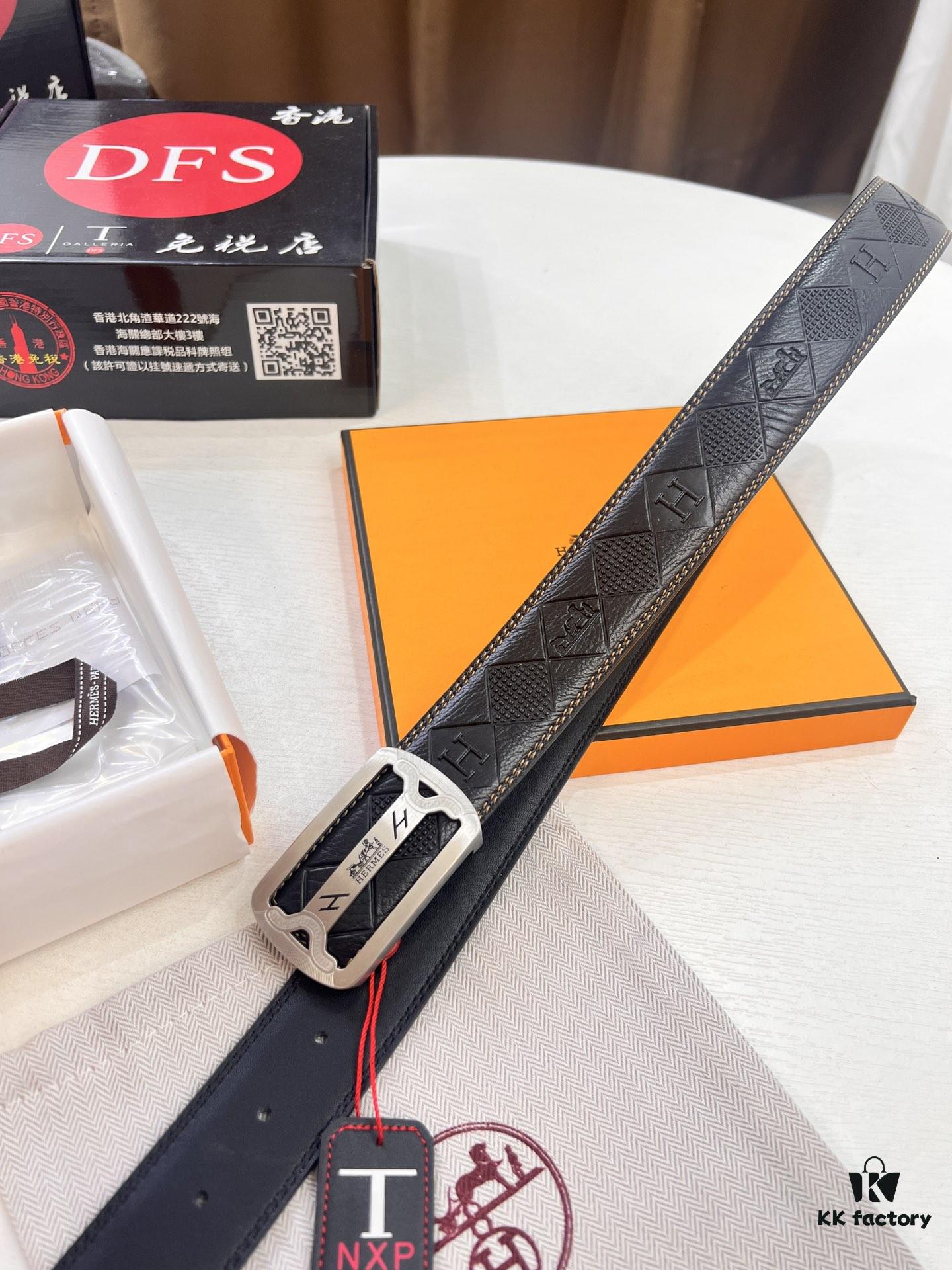 693201313a89a121ed5503b3 Hermès H Belt, 2023 New Arrival, Stainless Steel H Internal Buckle, Embossed Top Grain Cowhide Leather, 3.8cm Width, Premium Quality