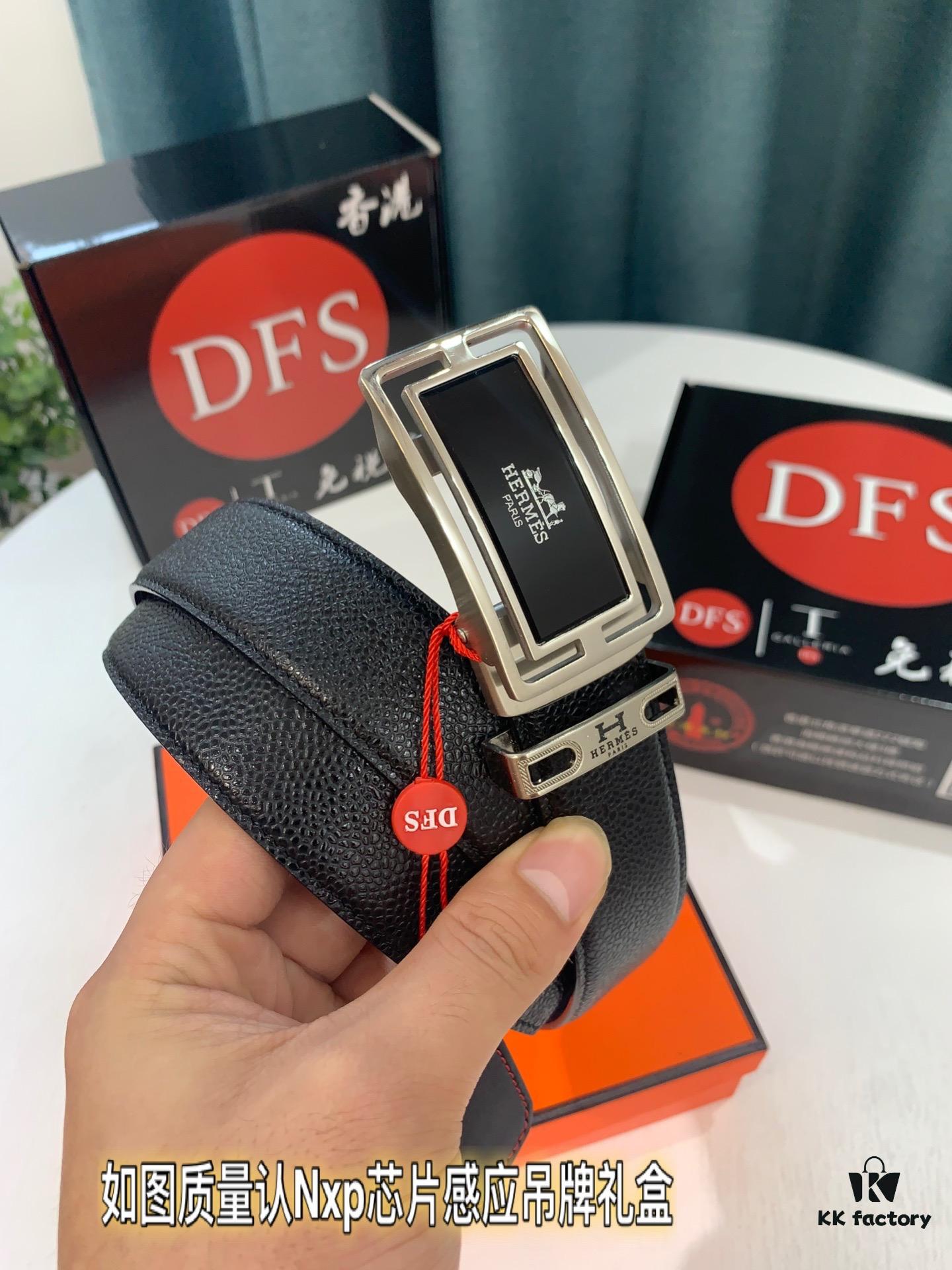 693201333a89a121ed5503cf Hermès H Automatic Buckle Belt, Latest Design Basketball Texture Top Layer Cowhide, 3.5cm Width, Premium Quality Business Formal Belt