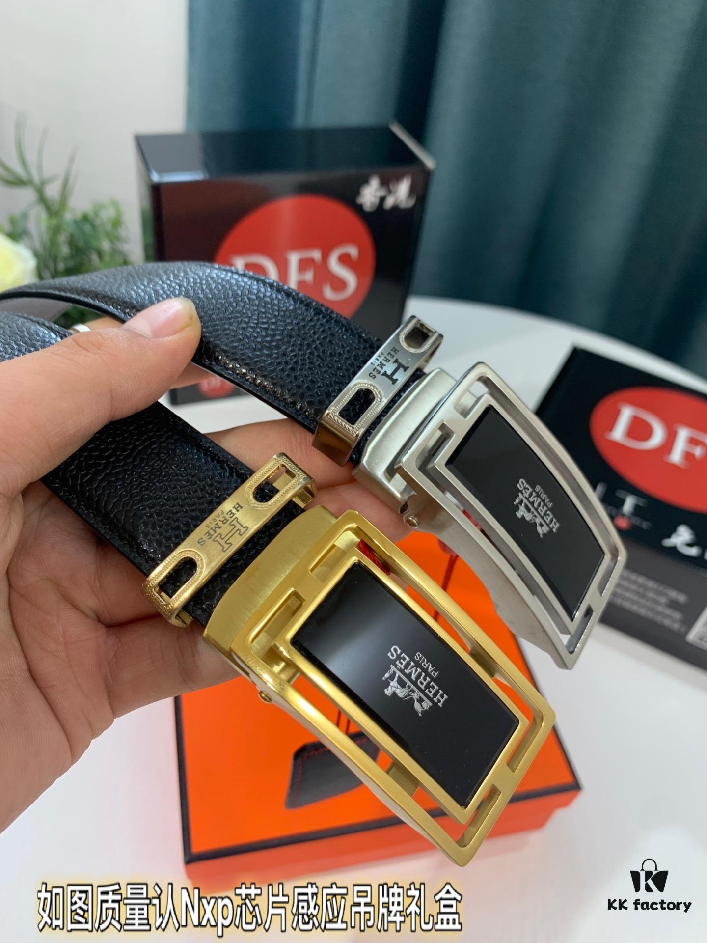 693201333a89a121ed5503d1 Hermès H Automatic Buckle Belt, Latest Design Basketball Texture Top Layer Cowhide, 3.5cm Width, Premium Quality Business Formal Belt