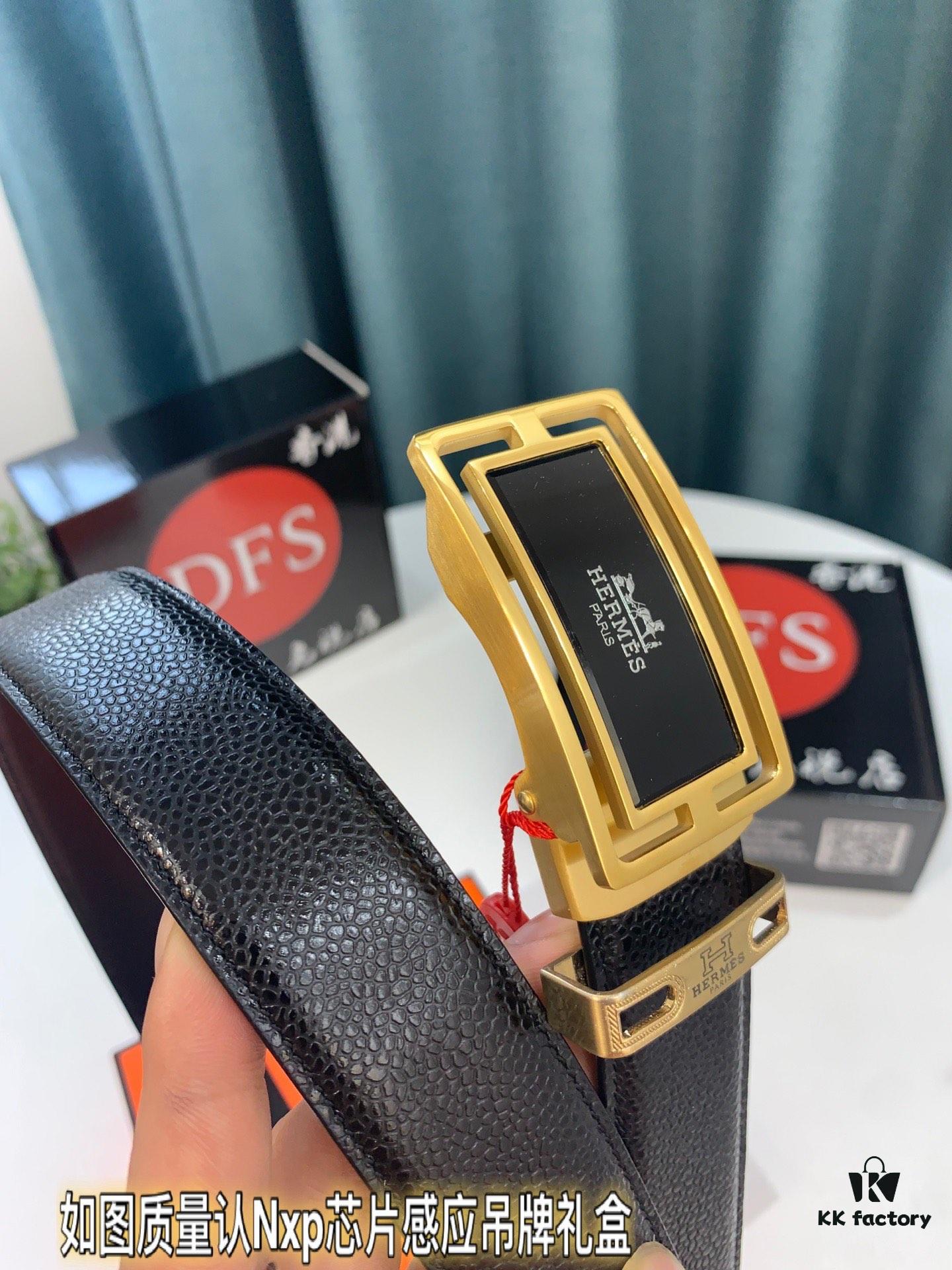 693201343a89a121ed5503d4 Hermes H Automatic Buckle Belt, Newest Basketball Texture Custom Top Layer Cowhide, 3.5cm Width, Premium Quality Business Formal Belt with Soft Slide Mechanism