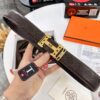 693201343a89a121ed5503d9 Hermès Men's Belt, Genuine Top-Layer Calfskin Leather, Original Imported Embossed Horse-Drawn Carriage Design, 3.8cm Width, Adjustable Length, Stainless Steel Hardware with Box, Ideal Gift
