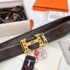 693201343a89a121ed5503da Hermès Men's Belt, Genuine Top-Layer Calfskin Leather, Original Imported Embossed Horse-Drawn Carriage Design, 3.8cm Width, Adjustable Length, Stainless Steel Hardware with Box, Ideal Gift